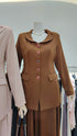 Collar Down Button Down Blazer with Skirts